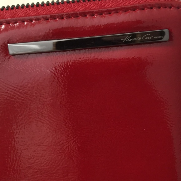 Kenneth Cole Red patent Leather Wallet Clutch 8” - Picture 3 of 9